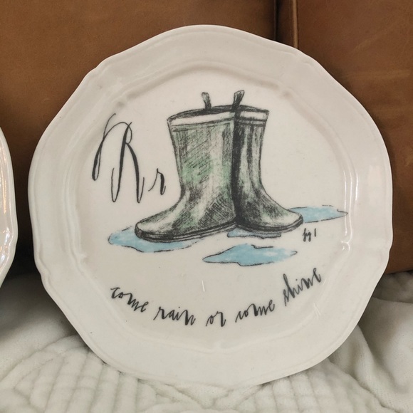 6 Anthropologie plates (a, e, j, m, p, r) - Picture 6 of 7